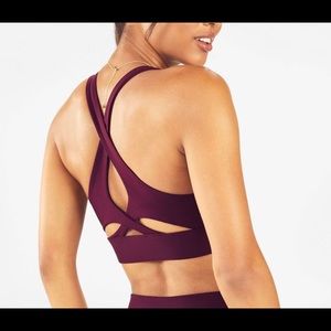 Fabletics Ella High Impact Sports Bra; Burgundy